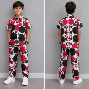 Trendy Boys Geometric Print Two-Piece Casual Outfit Set