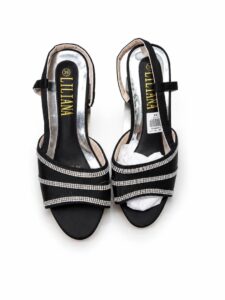 Luxe Rhinestone Block Heel Slingback Sandals for Elegant Women