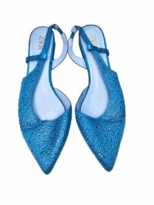 Luxury Crystal Embellished Pointed Toe Slingback Flat Shoes