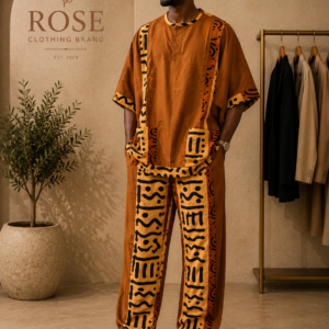 Men’s Heritage Print Native Two-Piece Baggy Outfit Set