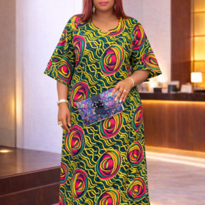 Luxury Ankara Stone Embellished Flowing Maxi Kaftan Dress