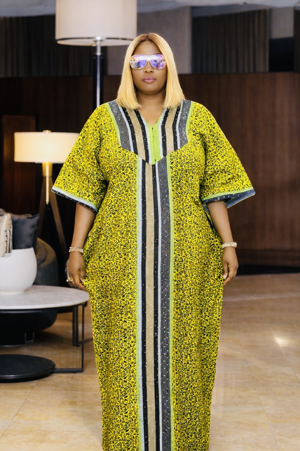 Luxury Ankara Kaftan with Premium Aso Oke Panel