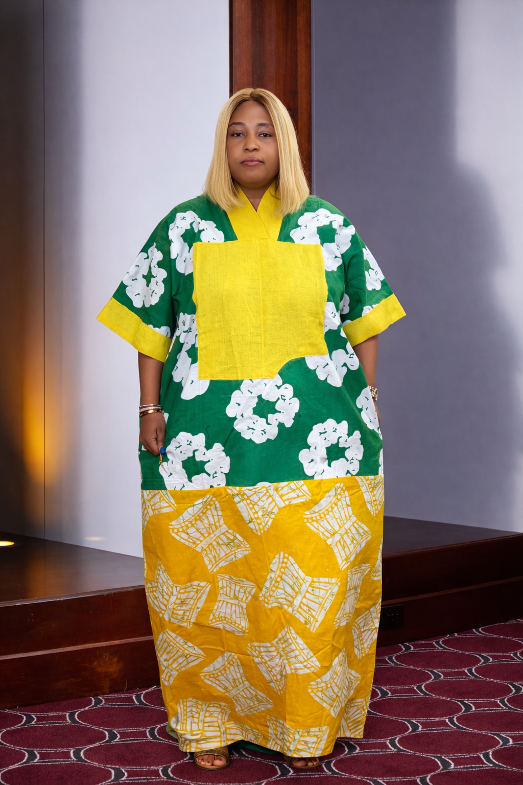 Elegant Women’s African Patchwork Maxi Kaftan Dress